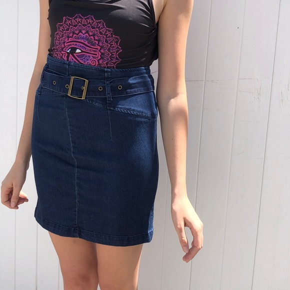 Free People Jean Pencil Skirt sz 6 - Picture 1 of 5